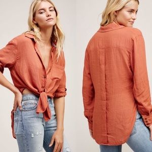 Women's Rust Button-Up Shirt